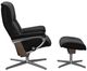 Stressless® by Ekornes® Customizable Mayfair Small Manual Recliner and Ottoman with Cross Base-1