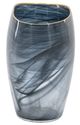 A & B Home Rimmed Black/Gold Glass Vase-2
