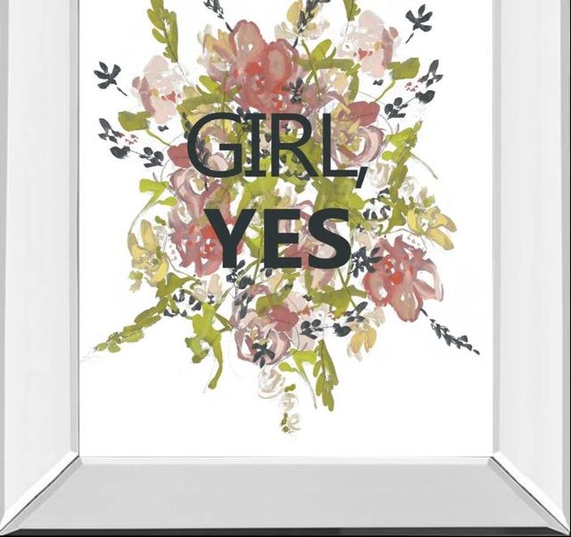 Classy Art Empower Flowers II by Jennifer Goldberger Mirror Framed Wall Art-1