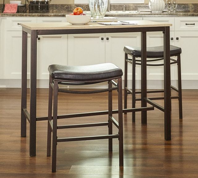 Linon Betty 3-Piece Brown Pub Table Set-1