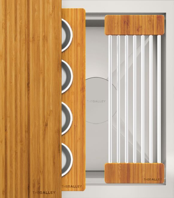 The Galley® Natural Golden Bamboo Ideal BarStation® 18C with Three Tool Bar Kit-0
