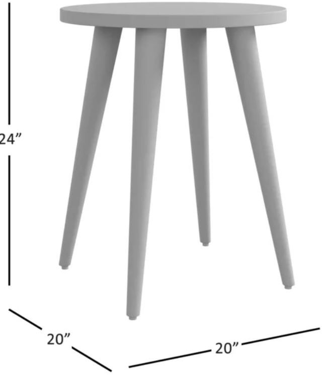 Jofran Inc. Prelude Suede Round End Table with Black Base-2