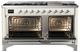Ilve® Majestic III 60" Antique White Pro Style Dual Fuel Natural Gas Range with Triple Glass Door and Chrome Trim-1