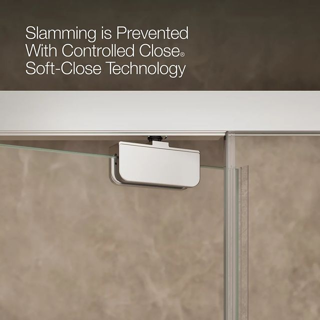 KOHLER Statement™ Bright Polished Silver 76" x 42" - 48" Pivot Shower Door with Controlled Close®-4