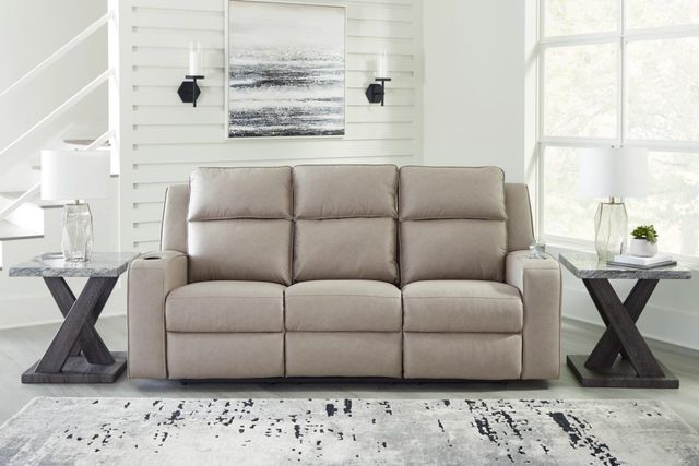Signature Design by Ashley® Lavenhorne Pebble Manual Reclining Sofa with Drop Down Table-3