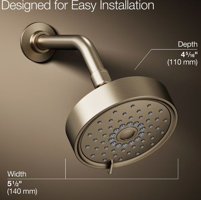KOHLER® Purist® Vibrant Brushed Bronze 1.75 GPM 3-Function Showerhead-3
