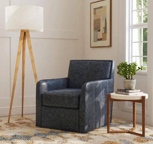 Flexsteel® Customizable Beckett Leather Swivel Chair-1