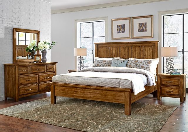 Artisan & Post by Vaughan-Bassett Maple Road Antique Amish California King Panel Mansion Bed-1