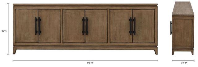 Nest Home Collections Lexington Antique Natural Long Cabinet-2