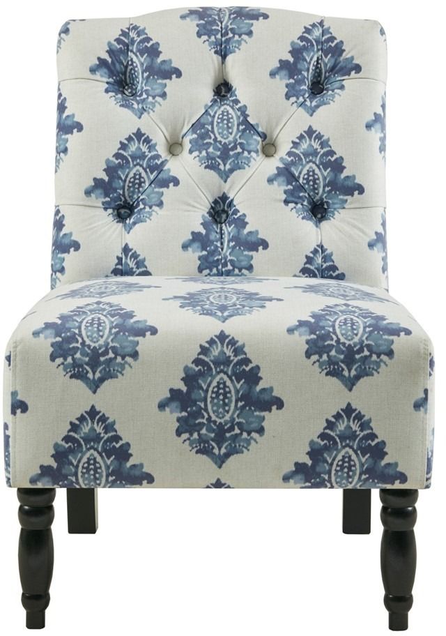Olliix by Madison Park Lola Navy/Cream Tufted Armless Chair-0
