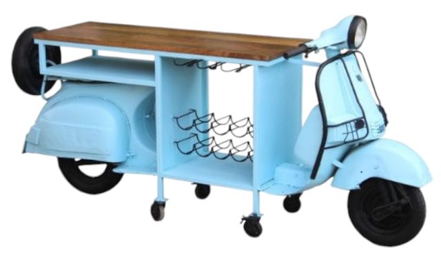 Jaipur Furniture WOW Range Blue Bar Cart-0