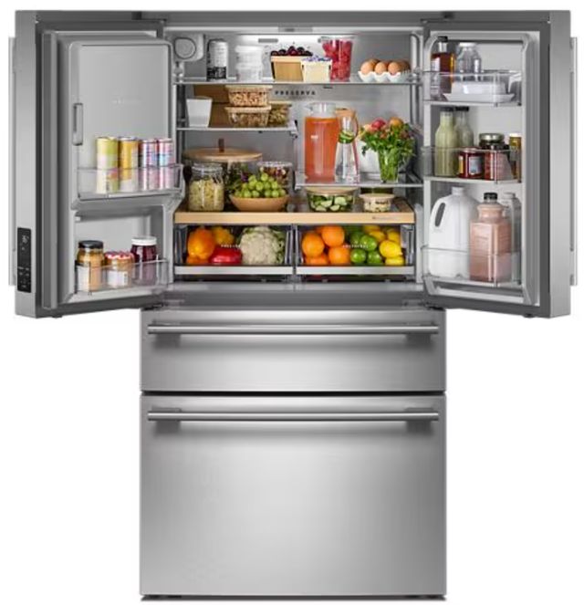 KitchenAid® 36" 28.74 Cu. Ft. PrintShield® Stainless Steel French Door Refrigerator with Exterior Water and Ice and FreshChill™ Full-Width Refrigerated Drawer-4