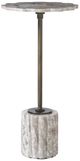 Uttermost® Lana Dark Bronze/Natural Scalloped Marble Drink Table-0
