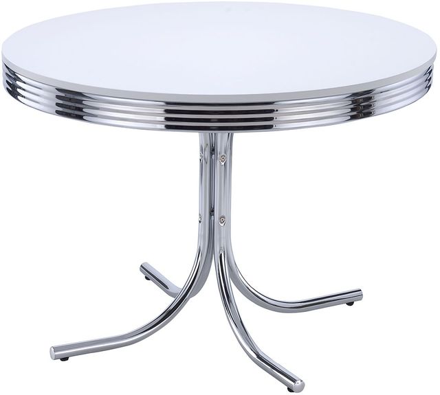 Coaster® Retro Silver Chrome 5-Piece Dining Table Set-2