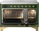 Ilve® Majestic III 48" Emerald Green Pro Style Induction Range with Triple Glass Door and Brass Trim-1