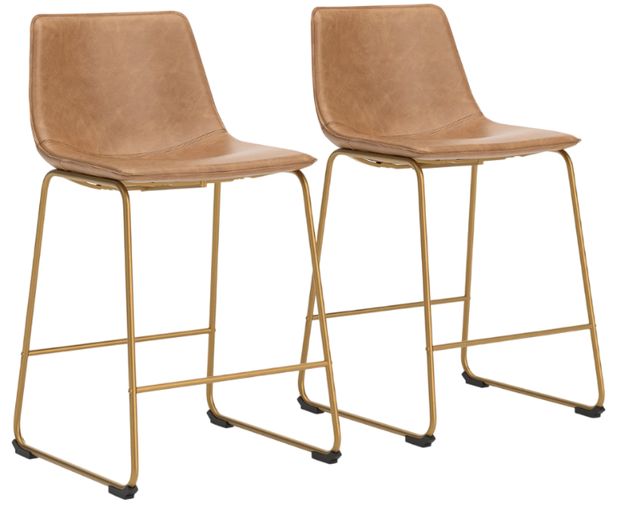 Signature Design by Ashley® Crandox Gold/Toast Upholstered Bar Stool-4