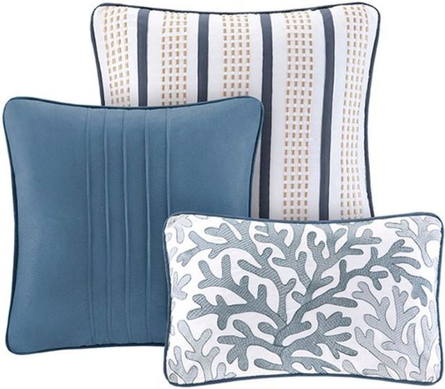 Olliix by Madison Park Blue Twin/Twin XL Bayside Reversible Coverlet Set-2