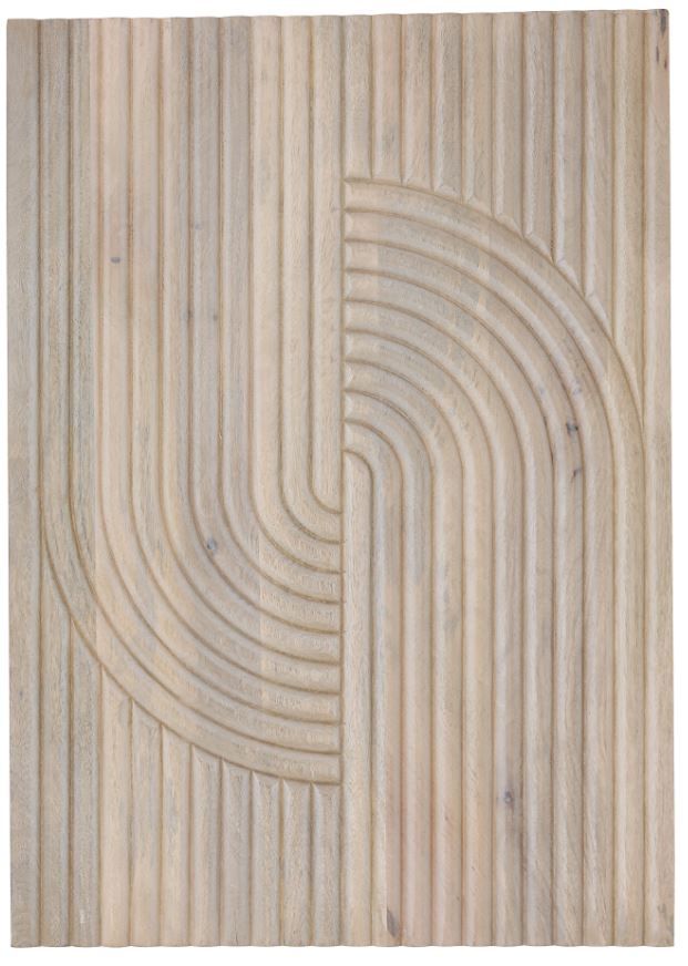 Moe's Home Collection Knott White Washed Carved Wood Wall Art-1