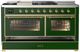 Ilve® Majestic III 60" Emerald Green Pro Style Dual Fuel Liquid Propane Range with French Top and Brass Trim-2