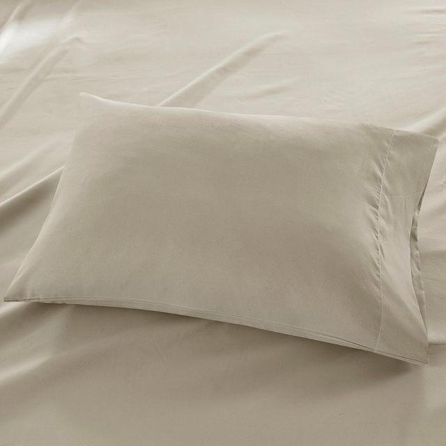 Olliix by Madison Park Khaki Full 3M Microcell All Season Moisture Wicking Lightweight Sheet Set-1