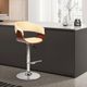 Armen Living Paris Chrome/Cream/Walnut Bar Stool-1