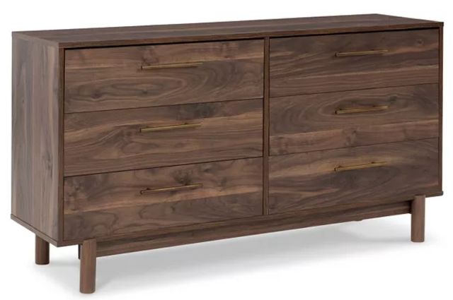 Signature Design by Ashley® Calverson 5-Piece Mocha Queen Platform Bed Set-2