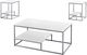 Monarch Specialties Inc. 3 Piece White with Silver Metal Table Set-0