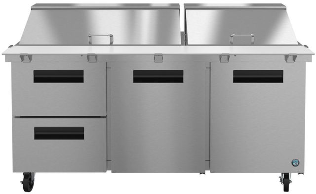 Hoshizaki 72" 21.25 Cu. Ft. Stainless Steel Three Section Mega Top Prep Table Refrigerator with Drawer and Door Combo-0