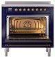 Ilve® Nostalgie II Noblesse 36'' Midnight Blue Pro Style Induction Range with Burnished Trim-2