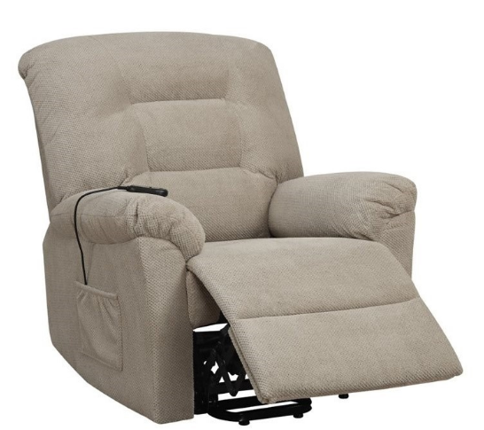 Coaster® Beige Upholstered Power Lift Recliner-1