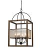 Cal® Lighting & Accessories Rectangular 6-Light Wood Chandelier-0