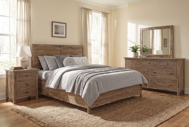 Jofran Inc. Maxton 4-Piece Wash Brown King Panel Bedroom Set-2