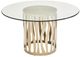 Michael Amini® La Rachelle Glass Top 54 Round Dining Table with Medium Champagne Base-2