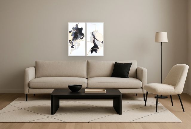 Classy Living 2-Piece Gilded Monochrome Reverie Duo Wall Art Set-1