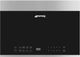 Smeg Classic Series 24" 38 Cu. Ft Stainless Steel and Black Built In Microwave-0