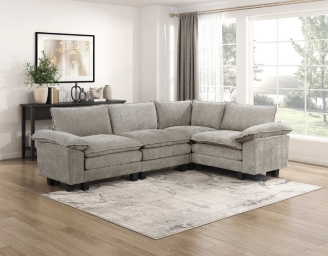 Homelegance® Dublin 4-Piece Dark Pewter Modular Sectional-1