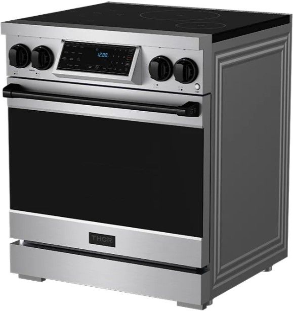 Thor Kitchen® Gordon Ramsay Collection 30" Stainless Steel Pro Style Induction Range with Tilt Panel Touch Control and Black Trim-3