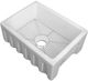 ZLINE Venice 24" White Gloss Farmhouse Single Bowl Fireclay Kitchen Sink-0