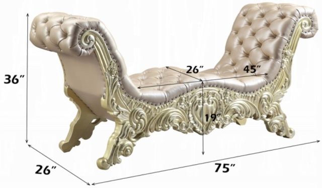 ACME Furniture Vatican Champagne Silver/Light Gold Bench-2