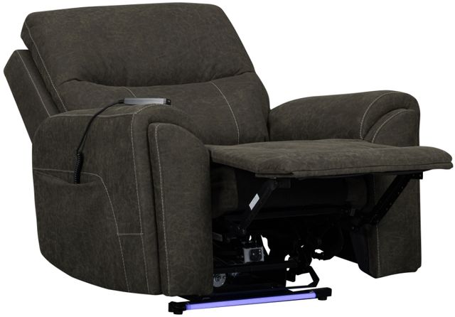 New Classic® Home Furnishings Gaia Sable Power Auto Glider Recliner with Power Headrest and Footrest-4