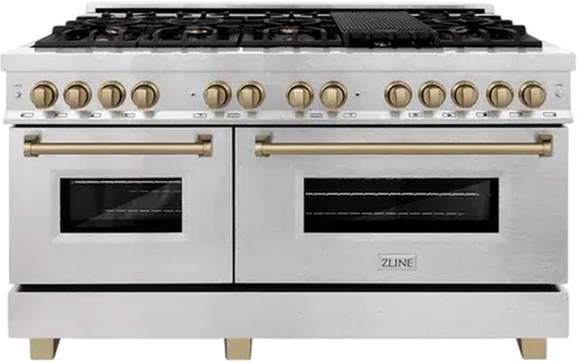 ZLINE Autograph Edition 60" Satin Stainless Steel Pro Style Dual Fuel Range-0
