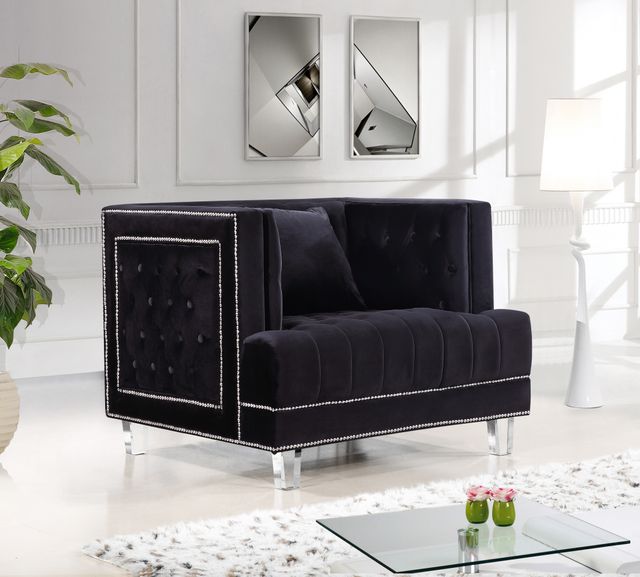 Meridian Furniture Lucas Black Velvet Chair-3