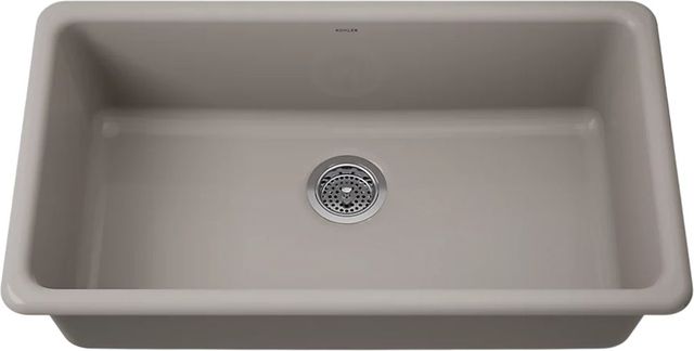 KOHLER® Iron/Tones® Truffle 33" Top/Undermount Single-Bowl Kitchen Sink-0