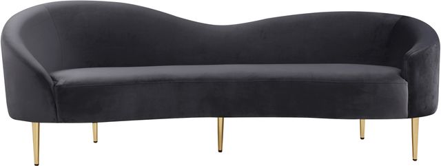 Meridian Furniture Ritz Grey Velvet Sofa-2