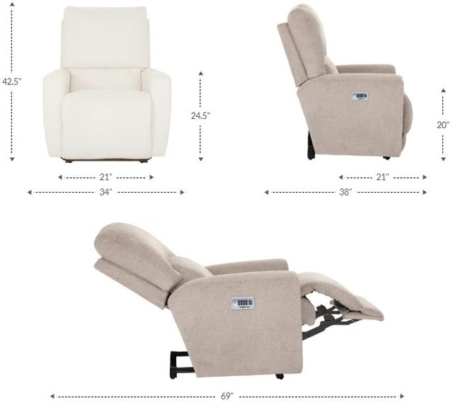 La-Z-Boy® Cassian Suede Power Wall Recliner with Headrest and Lumbar-2