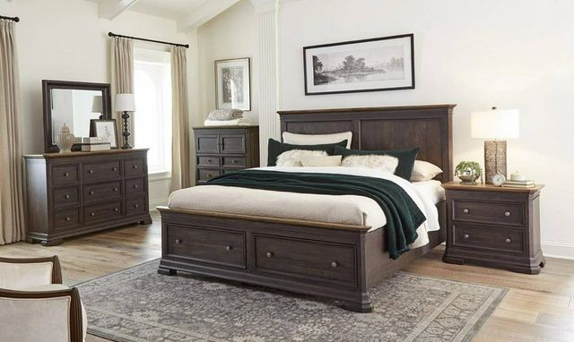 Napa Furniture Design Grand Louie Dark Brown Queen Panel Storage Bed-1