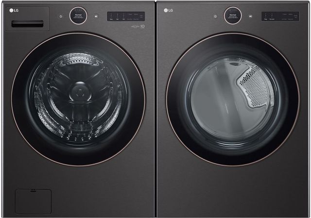 LG Black Steel Front Load Washer & Electric Dryer Laundry Pair-0