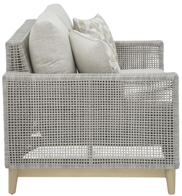Signature Design by Ashley® Seton Creek Gray Aluminum/Resin Outdoor Loveseat with Cushion-2