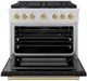 ZLINE Autograph Edition Paramount 36" Stainless Steel Pro Style Gas Range with Black Matte Door and Champagne Bronze Accents-1