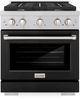 ZLINE Paramount 30" Satin Stainless Steel Pro Style Dual Fuel Range with Black Matte Door-0